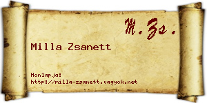 Milla Zsanett névjegykártya
